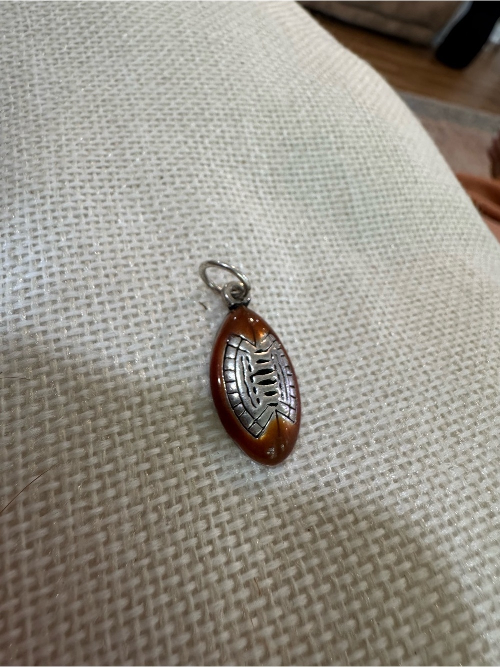 Sterling Silver Brown Resin Leaf Pendant Charm for Women
